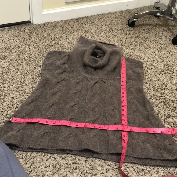 Central Park West Sweater Size Small Taupe Brown Wool Cashmere Angora - Picture 7 of 7